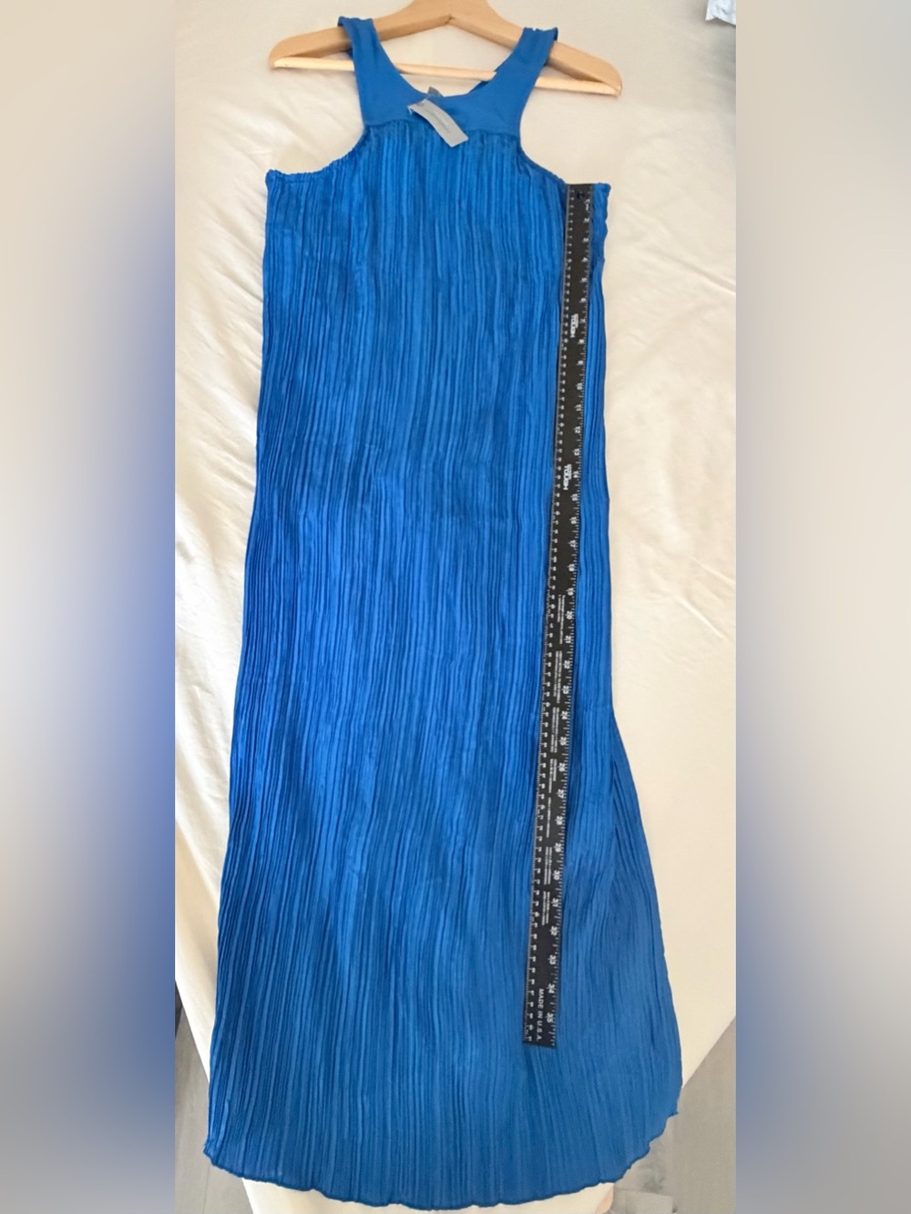 Anthropologie Electric Blue Pleated Maxi Dress - Picture 8 of 9